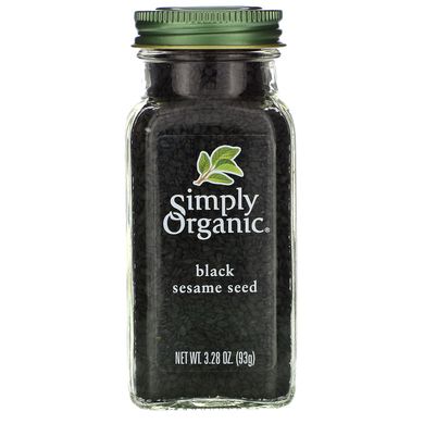 Органічне, чорне насіння кунжуту, Simply Organic, 3,28 унції (93 г)