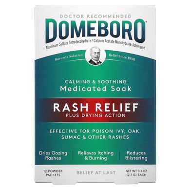 Domeboro, Medicated Soak, засіб від висипу, 12 пакетиків із порошком