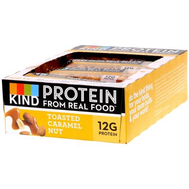 Протеїнові батончики, Смажена карамель і горіх, KIND Bars, 12 баточніков, 1,76 унц (50 г) кожен