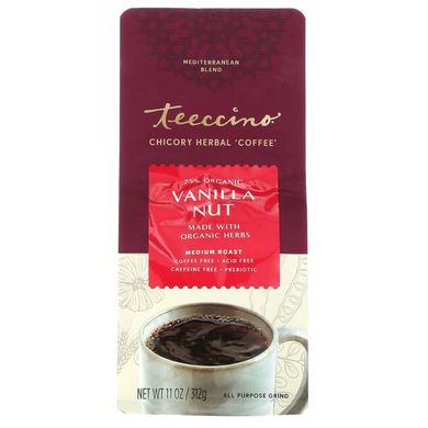 трав'яна кава цикорій, середнього обсмаження, без кофеїну, ваніль / горіх, Teeccino, 312 г
