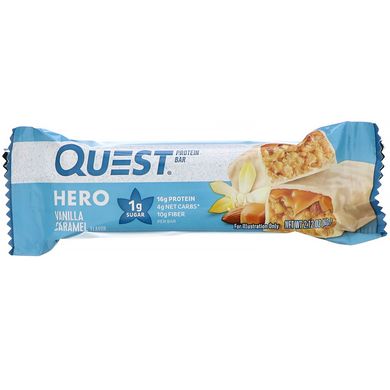 Протеїновий батончик Hero, ванільна карамель, Quest Nutrition, 10 батончиків, 60 г (2,12 унції)