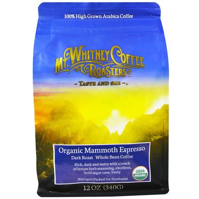 Еспрессо сильної ступеня обсмаження в зернах Mt. Whitney Coffee Roasters 340 г