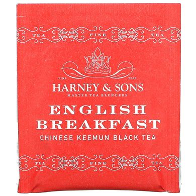 Harney & Sons, Китайський чорний чай Кімун, англійський сніданок, 50 чайних пакетиків, 3,17 унції (90 г)