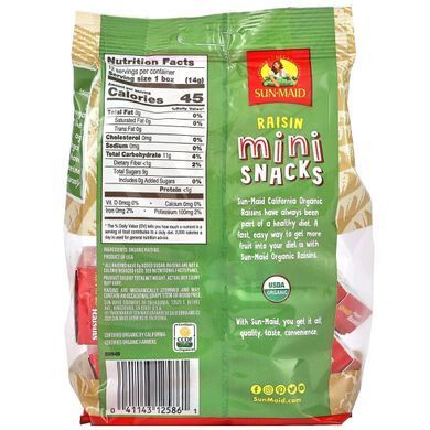 Sun-Maid, Mini-Snacks with Raisins, 12 Boxes of 0.5 Ounces