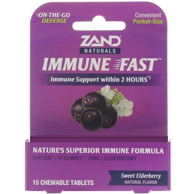 Поддержка иммунитета, Immune Fast, Sweet Elderberry, Zand, 15 жевательных таблеток купить в Киеве и Украине