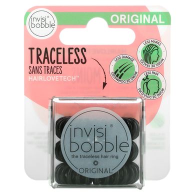 Invisibobble, Original, Бесследное кольцо для волос, чистый черный, 3 шт. В упаковке купить в Киеве и Украине
