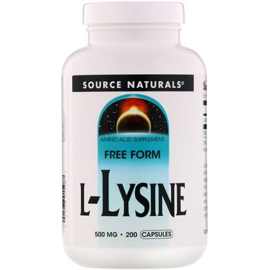 Лизин Source Naturals (L-Lysine) 500 мг 200 капсул купить в Киеве и Украине