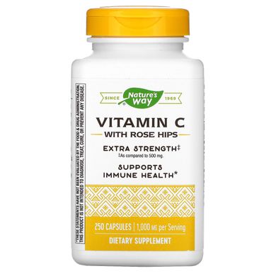 Вітамін С аскорбінова кислота з шипшиною Nature's Way (Vitamin C-1000) 250 капсул