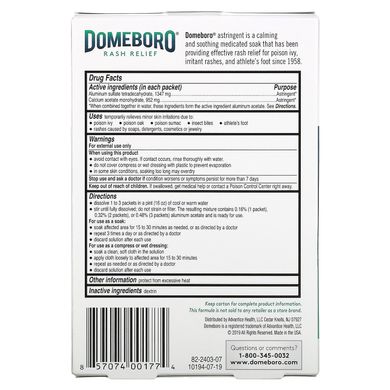 Domeboro, Medicated Soak, засіб від висипу, 12 пакетиків із порошком
