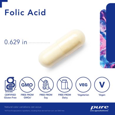 Фолиевая кислота Pure Encapsulations (Folic Acid) 60 капсул купить в Киеве и Украине