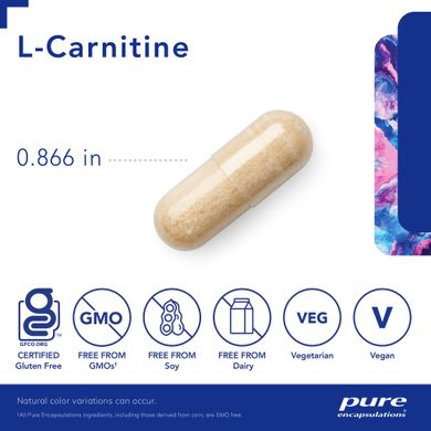 Карнитин Pure Encapsulations (L-Carnitine) 120 капсул купить в Киеве и Украине