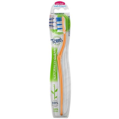 Естественно чистая зубная щетка, средняя, Naturally Clean Toothbrush, Medium, Tom's of Maine, 1 Toothbrush купить в Киеве и Украине