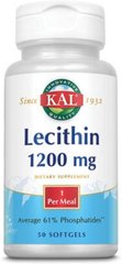 Лецитин KAL (Lecithin) 1200 мг 50 гелевых капсул купить в Киеве и Украине