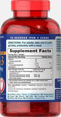 Omega-3 Fish Oil triple strength, 1360 mg/950 mg, 240 capsules
