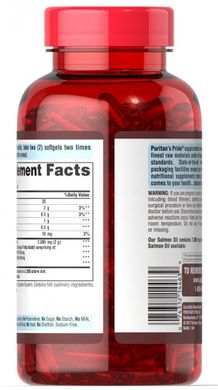Жир лосося 210 мг активного Омега-3 Puritan's Pride (Salmon oil) 1000 мг 240 капсул
