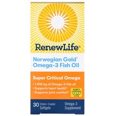 Риб'ячий жир Renew Life (Super Critical Omega Norwegian Gold) 1045 мг 30 капсул