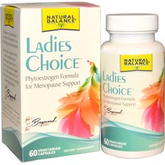 Ladies Choice, формула з фітоестрогенів для підтримки в період менопаузи, Natural Balance, 60 вегетаріанських капсул