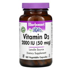 Витамин D3 Bluebonnet Nutrition (Vitamin D3) 2000 МЕ 180 капсул купить в Киеве и Украине