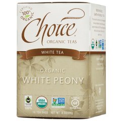 Органический белый пион, белый чай, Choice Organic Teas, 16 чайных пакетиков, 0,8 унции (24 г) купить в Киеве и Украине