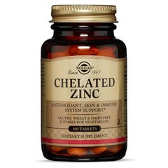 Цинк хелат Solgar (Chelated Zinc) 22 мг 100 таблеток