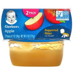1st Foods, Яблуко, Gerber, 2 упаковки, 2 унц (56 г) кожна