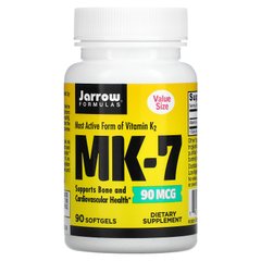 Jarrow Formulas, MK-7, 90 мкг, 90 м'яких таблеток
