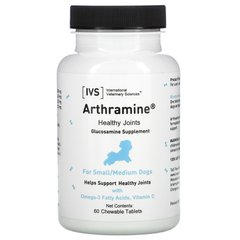 International Veterinary Sciences, Артрамін, добавка глюкозаміну, для маленьких/середніх собак, 60 жувальних таблеток