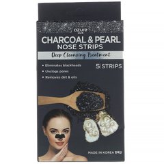 Смужки для носа, вугілля і перли, Azure Kosmetics, 5 шт
