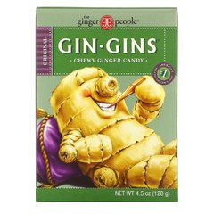 Gin · Gins, жувальна імбирна цукерка, The Ginger People, 4,5 унції (128 г)