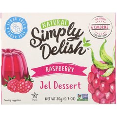 Натуральний десерт з желе, малина, Natural Jel Dessert, Raspberry, Natural Simply Delish, 20 г