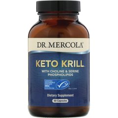 Keto Krill, олія криля з холін і серинові фосфоліпідами, Dr Mercola, 60 капсул