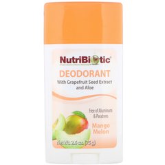 Дезодорант тривалої дії з ароматом манго і дині, NutriBiotic, 2,6 унції (75 г)