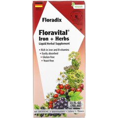 Gaia Herbs, Floradix, залізо та трави Floravital, 23 рід. унції (700 мл)