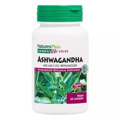 Ашваганда Natures Plus (Ashwagandha Herbal Actives) 450 мг 60 Вегетарианских Капсул купить в Киеве и Украине