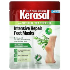 Интенсивные восстанавливающие маски для ног с натуральным маслом чайного дерева Kerasal (Intensive Repair Foot Masks Plus Natural Tea Tree Oil) 2 маски для ног купить в Киеве и Украине