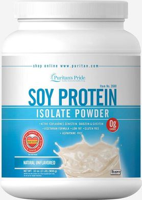 Натуральний порошок соєвого білка, Soy Protein Isolate Powder Natural, Puritan's Pride, 907 г
