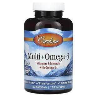 Мультивитамины с омега-3 кислотами Carlson (Multivitamin with Omega-3s) 120 капсул купить в Киеве и Украине