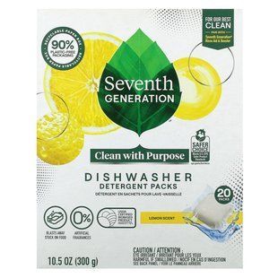 Seventh Generation, Dishwasher Detergent Packs, Lemon Scent, 20 Packs, 10.5 oz (300 g) купить в Киеве и Украине