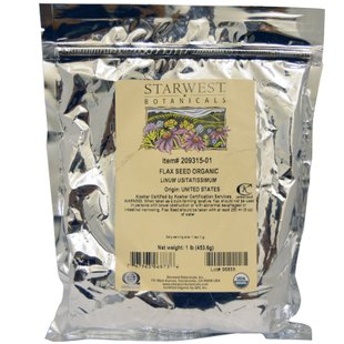 Цельные органические семена льна, Starwest Botanicals, 1 lb купить в Киеве и Украине