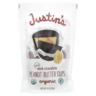 Justin's Nut Butter, Organic Mini Dark Chocolate, Peanut Butter Cups, 4.7 oz (133 g) купить в Киеве и Украине