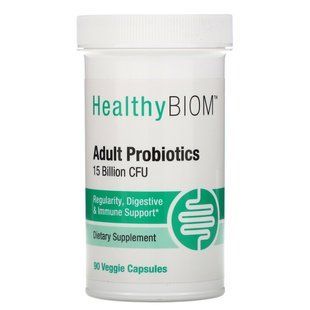 Probiotic formulas, HealthyBiom, Adult Probiotics, 15 Billion CFU, 90 vegetarian capsules