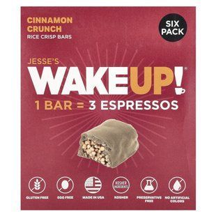 Jesse's WAKEUP!, Rice Crisp Bars, Cinnamon Crunch, 6 Pack, 1.13 oz (32 g) Each купить в Киеве и Украине