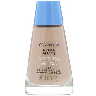 Рідка тональна основа, відтінок 520 &laquo;Кремовий натуральний&raquo;, Clean Matte, Covergirl, 30 мл