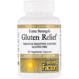 Помощь в усвоении глютена повышенной эффективности Natural Factors (Gluten Relief) 30 капсул купить в Киеве и Украине
