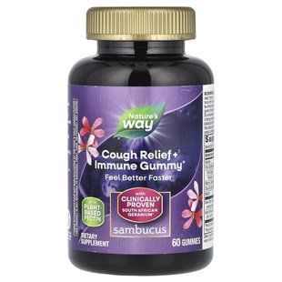 Nature's Way, Sambucus Relief, підтримка імунітету, бузина та південноафриканська герань, 60 жувальних таблеток