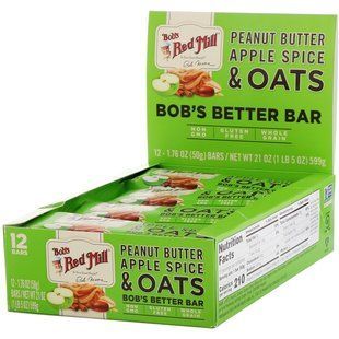 Арахисовое масло с яблочными специями и овесом, Bob's Red Mill, 12 батончиков, 1,76 унции (50 г) каждый купить в Киеве и Украине