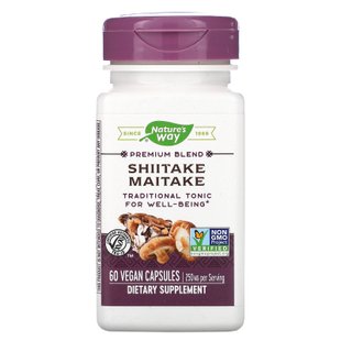 Грибы шиитаке майтаке лечебные Nature's Way (SHIITAKE MAITAKE) 60 капсул купить в Киеве и Украине