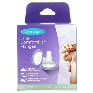 Lansinoh, ComfortFit Flanges, Large, 2 Large Flanges (30.5 mm) Each