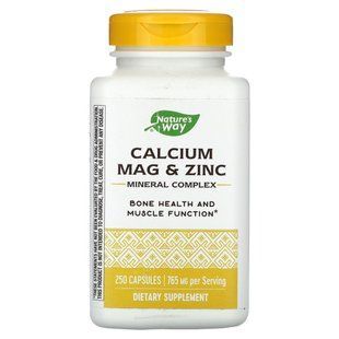 Кальцій магній і цинк Nature's Way (Calcium Mag and Zinc) 250 капсул