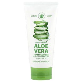 Nature Republic, Soothing & Moisture Aloe Vera Foam Cleanser, 5.07 fl oz (150 ml) купить в Киеве и Украине